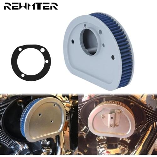 Motorcycle Blue Air Filter Cleaner Element Replacement For Harley Touring Dyna Softail Breakout Fat Boy Street Bob Road Glide