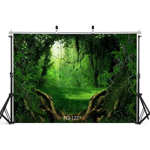 Green Tree Forest Jungle Custom Photography Backdrops Birthday Party Backgrounds for Photo Studio Wedding Child Baby Photocall