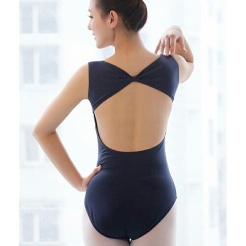 Gymnastics Leotards Backless Sleeveless Cotton Ballet Leotards For Women Ballet Dancewear For Adult Danza Dance Practice Clothes