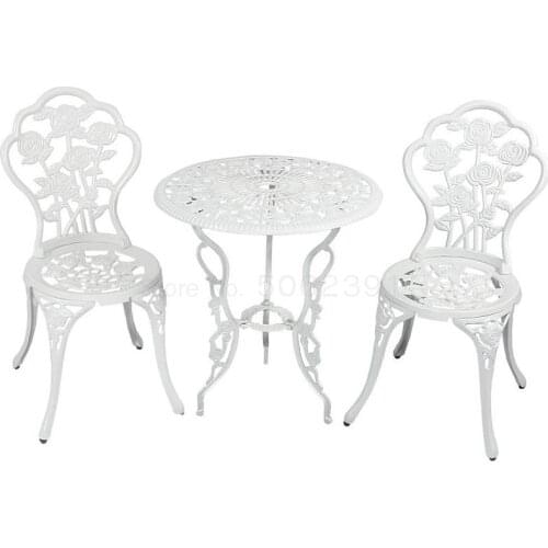 Cast aluminum balcony table and chair combination outdoor garden chair European outdoor terrace courtyard small coffee table