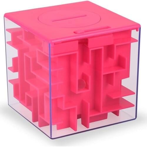 Maze Puzzle Money Box Money Saving Box Maze Money Cube Bank Coin Cash Bills Storage Boxes for Kids Children Great Gift