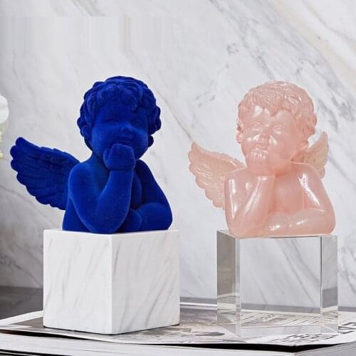 CREATIVE CUTE ANGEL AMORETTO FIGURE ART SCULPTURE CUPID STATUE ROMAN COLUMN RESIN CRAFTS SIMPLE HOME DECORATION R4237