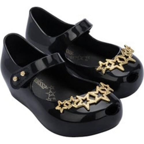 Mel Flex Star Metal Plating Shoes New Summer Cute Cartoon Jelly Shoe Girl Non-slip Kids Toddler 2021 Beach Sandals