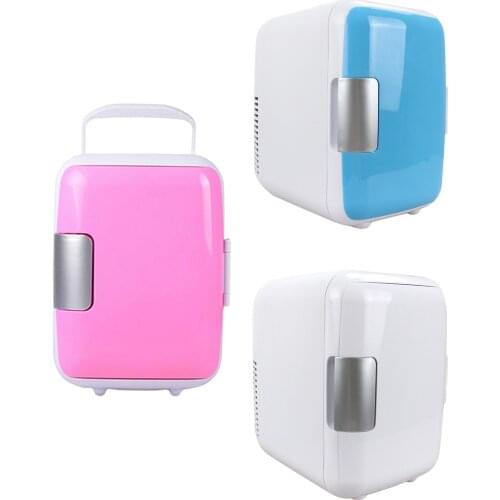Mini 4L Car Fridge Cooler Warmer Beauty Makeup Milk Removable Partition AC/DC