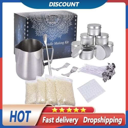 Soy Bean Wax Candle Making Kit Candle Wicks Stickers For Beginner Exquisite Valentines Day Christmas Gifts