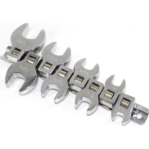8 Pcs 3/8 inch Drive Crowfoot Wrench Set 10 to 22mm Metric and SAE Chrome Plated Crow Foot Wrench