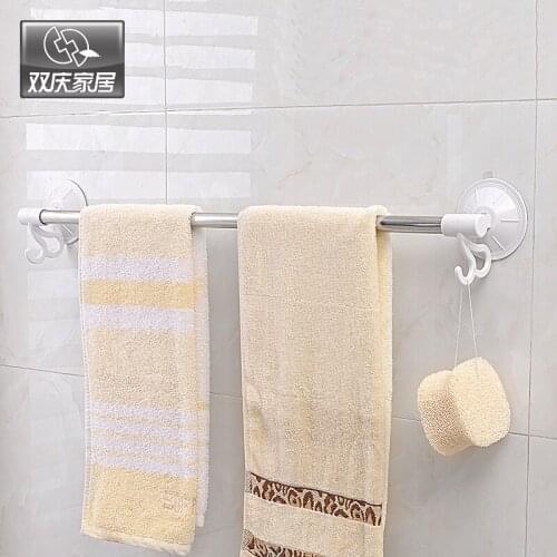 Suction Cup Wall Mount Type Removable Bathroom Corner Towel Rack With Hook House Decoration