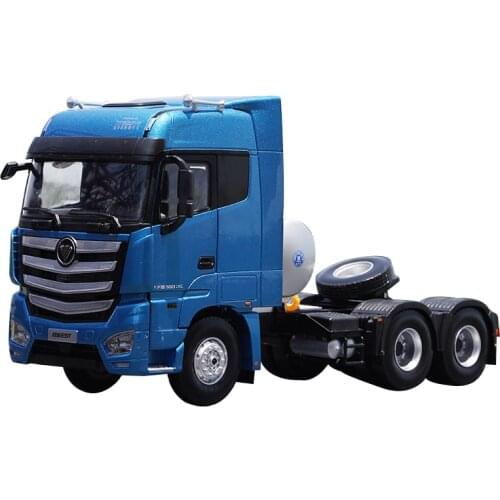 Original factory Silver/Blue 1:24 Foton Oman EST-A LNG Natural gas diecast tractor truck model for promotion, gift