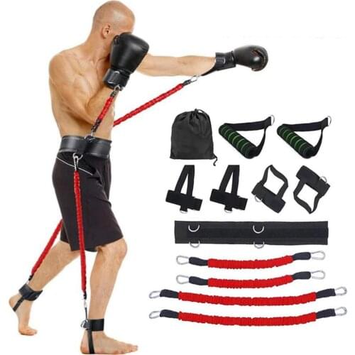 150lb Resistance Bands Boxing Crossfit Exercise Bouncing Trainer Arm Waist Resistance Rope Suit Fitness Workout Equipment