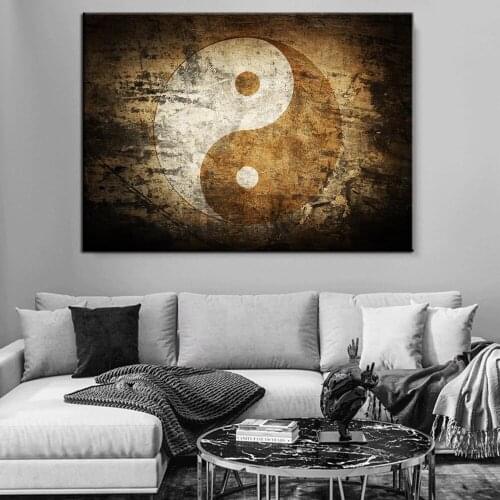 Yin and Yang Pattern Art Canvas Paintings On the Wall Art Posters And Prints Chinese Classical Art Pictures For Living Room