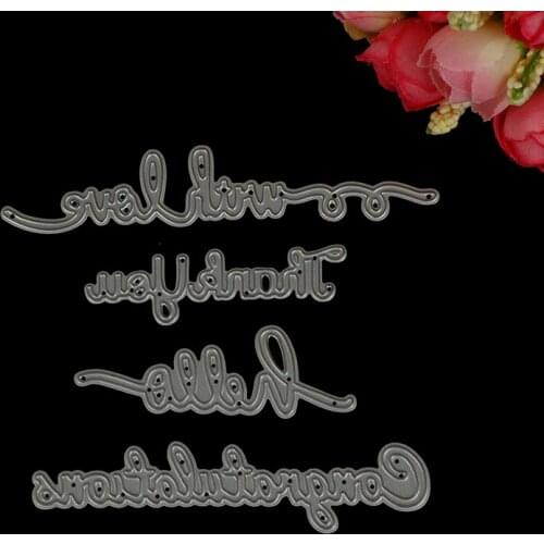 DIY Greeting Words Cutting Die Metal Scrapbooking Dies Craft Dies Greeting Card