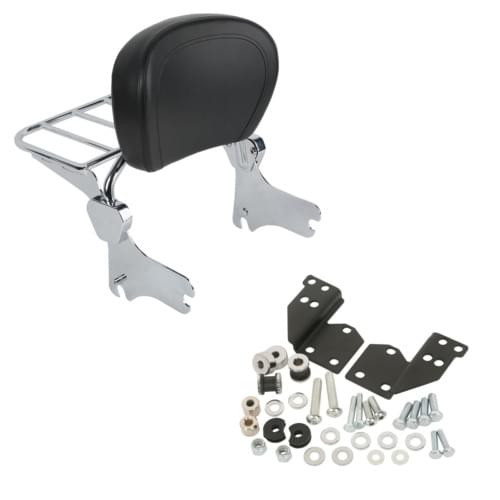 Motorcycle Detachable Backrest Sissy Bar& Luggage Rack For Harley Touring Electra Glide Road Glide Road King 97-08 black chrome