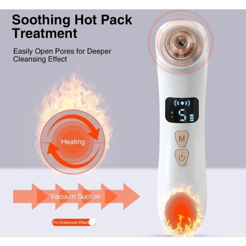 Heating visualization Blackhead Remover Face Deep Nose Cleaner T Zone Pore Acne Pimple Removal Vacuum Suction Facial Beauty Tool