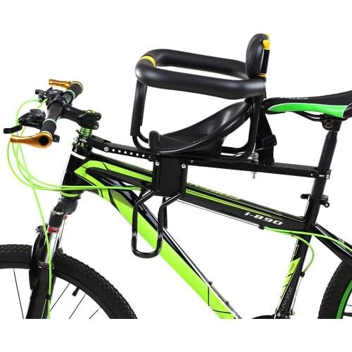 Safety Cycling Children Seat Electric Bicycle Road Mountain Bike Stable Thickened Padded Front Seat Kids Chair Foot Pedals