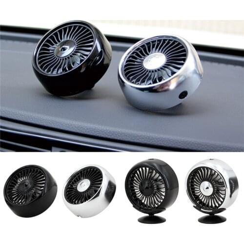 12V Electric Car Fan 360 Degree Rotatable 2 Speed Dual Head Car Auto Cooling Air Circulator Fan for Van SUV RV Boat Auto
