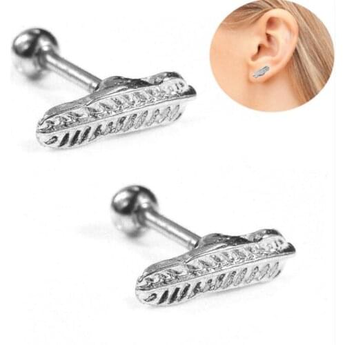 Vintage Leaves Stud Earrings For Women Stainless Steel Stud Earrings Piercings Fashion Summer Jewelry Gifts Wholesale