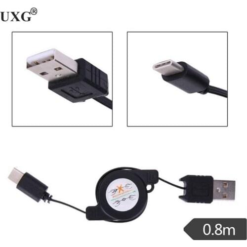 USB 3.1 Type C Retractable Charger Charging Sync Spring/shrink Car charging data cable For Phone tablet Huawei P9 Honor8 0.8m