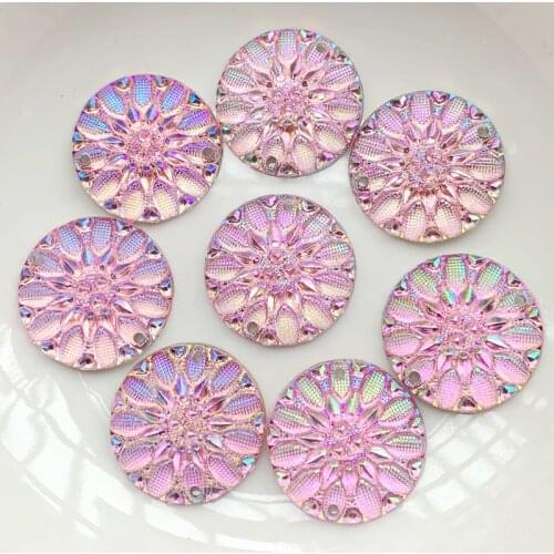 YUSDTSHA 150pcs Gems Stone for Women Jewelry Earring Making Accessories 2 Holes button -B104*10