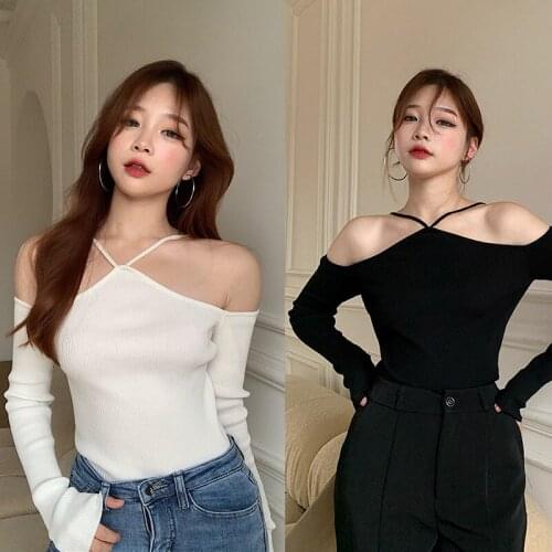 Womens Off Shoulder Knit Sweater Casual Slim Long Sleeve Top Blouse For Women Girls TT@88
