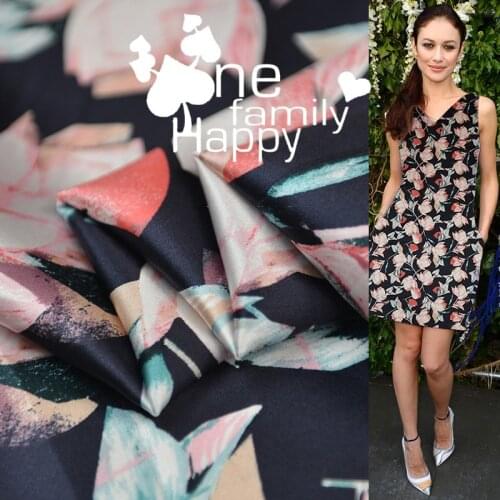 1 Meter High Quality Elastic Silk Satin Comfortable Printing Rose Spark Counter