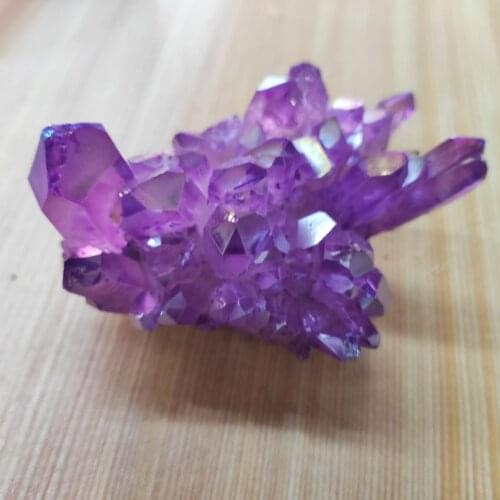 1pcs 80g New Purple Electroplated Vug Crystal Quartz Specimen Electroplating Crystal Clusters Decoration Gift Healing