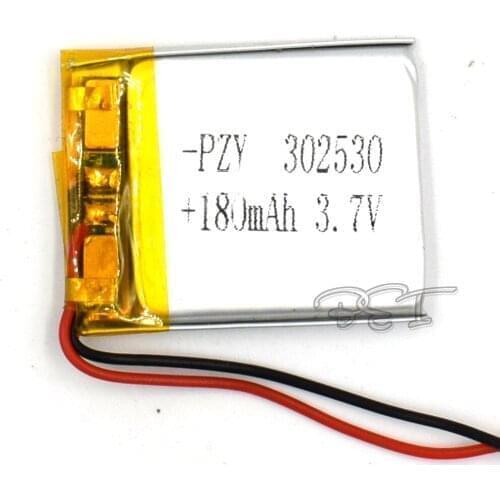 10Pcs 3.7V 180mAH 302530 Li-Polymer Rechargeable lithium Li-ion Battery For Toy Recorder GPS MP3 MP4 Cell phone Glasses