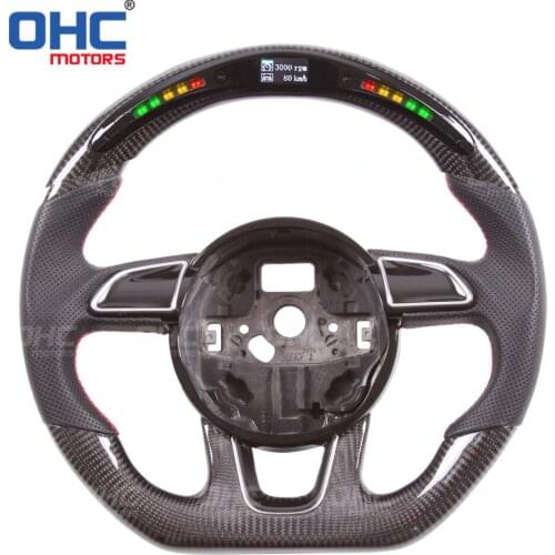Performance 100% Genuine Carbon Fiber LED Steering Wheel compatible for A4 B8