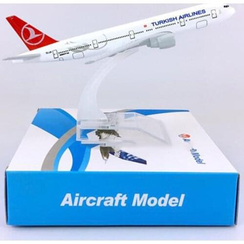 16CM 1:400 Boeing B777-300 model Turkish airlines with plastic base alloy aircraft plane collectible display model collection