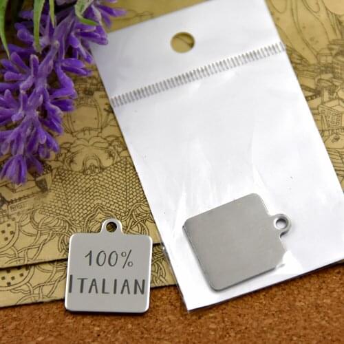 20pcs--stainless steel charms"100% ITALIAN"5 style for choosing DIY Charms pendants