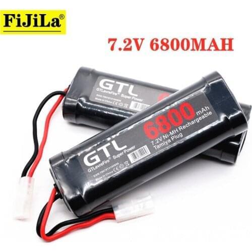 2021 New Original 7.2V Battery 6800mah NiMH Batteries Pack For RC Car Truck Buggy Boat Tank Ni-Mh Baterias gray supper power