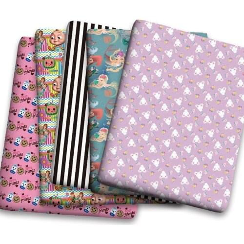 50*150cm New Colorful Cartoon Pattern Printed Leather Polyster Cotton Liverpool Bullet Fabric for DIY Handmade Half Yards