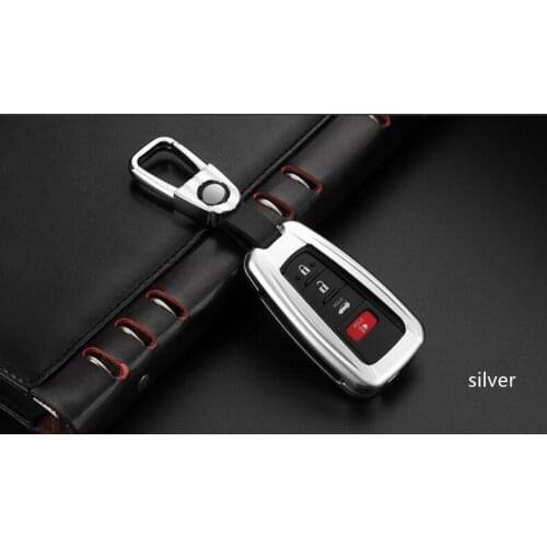 Car Aluminium Alloy Key Case Holder Cover Shell Pocket For Toyota Camry XV70 Corolla C-HR Prado Prius RAV4 Key Ring Accessories