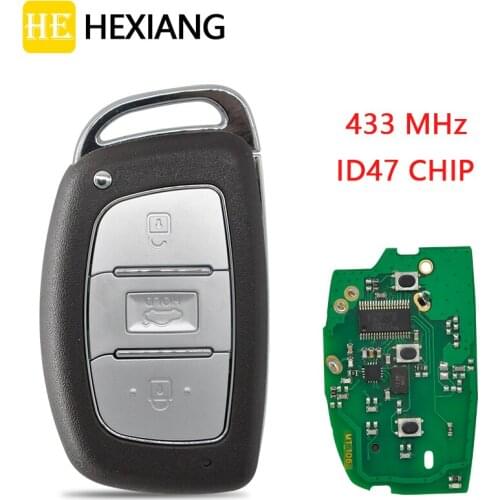 HE Xiang Car Remote Key For Hyundai Mistra 2015 2016 2017 ID47 Chip 433MHz Keyless Entry Auto Smart Control Card With Logo