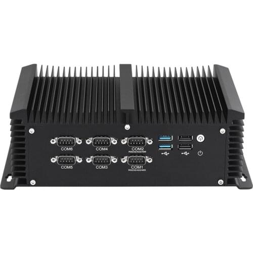 Fanless Intel Core i5 4200U Mini PC 6*RS232/422/485 4*USB 3.0 4*USB2.0 2*LAN HDMI VGA WiFi 4G LTE Industrial Embedded Computer
