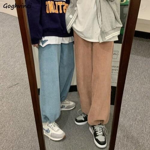 Casual Pants Women Lacing Elastic Waist Corduroy Trousers Womens Plus Velvet Winter Banded Leisure Chic Ins Trendy Stylish Daily