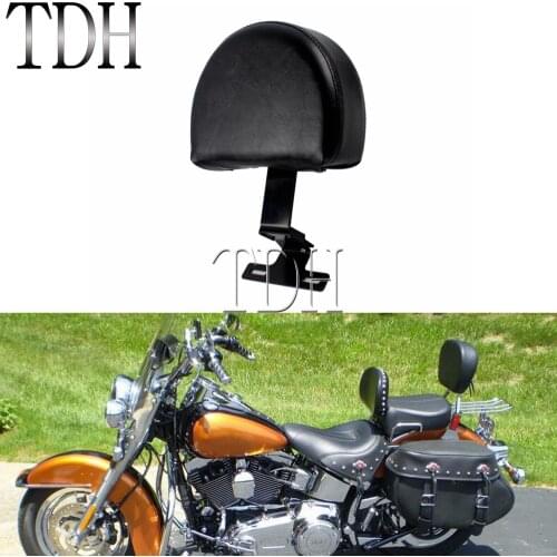 For Harley Softail With Stock Seats 1993-2006 Motorcycle Adjustable Black Plug In Driver Rider Back Pad Seat Backrest Kit