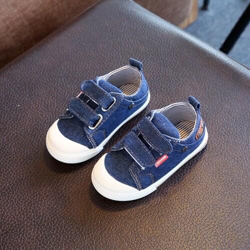 New Spring And Autumn Jeans Canvas Shoes For Boys Girls Unisex Sneakers Hook & Loop For Kids Shoes Korean Toddler Child Boy Shoe