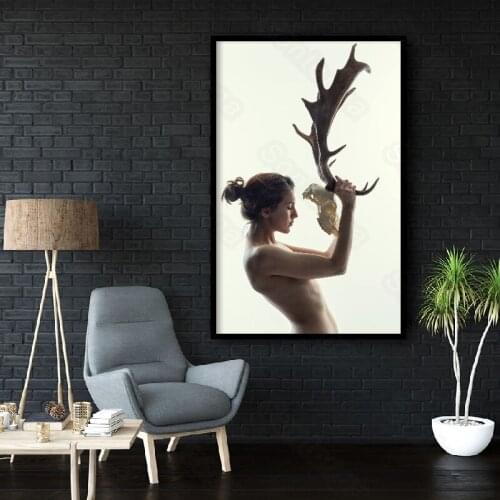 Figure Painting Model Antlers Nordic Decorative Painting Porch Living Room Corridor Study Room Hotel Painting