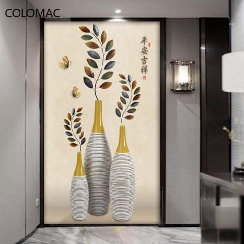 Colomac Custom Living Room Porch Background Stereo Wallpaper Simple Present Vase Butterfly Mural Home Decorations Drop Shopping