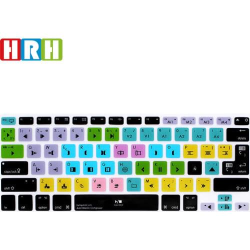 HRH Avid Media Composer 4 - 8 Spanish Hotkey Silicone Keyboard Cover Protector Keypad Skin For Mac Air Pro Retina 13"15"17"EU/US