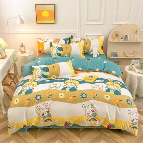 Kuup Lovely Animals Duvet Cover Set 3/4pcs Sets Full Bed Sheets Euro Bedding Set Queen Size Bedroom Fruits and Covers For Girl