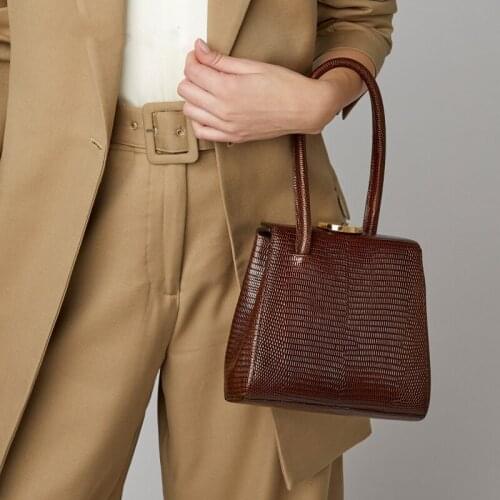 Lizard Leather Handbags 2021 Mini Brands Luxury Shoulder Bag Fashion High Quality Flap Bag Sac De Luxe Femme