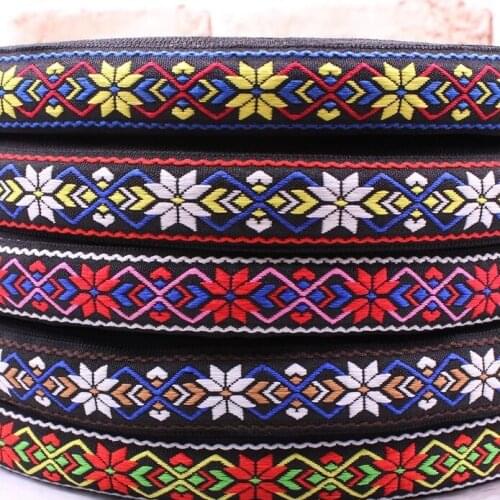 10yards embroidery ethnic jacquard webbing woven tape lace trim ribbon 2cm tribal boho DIY garment bag accessory retro geometric
