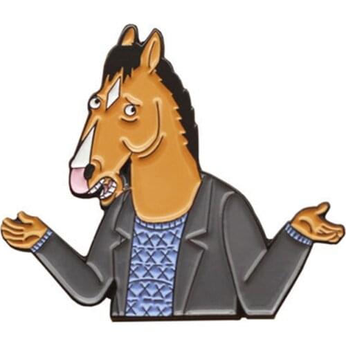 Fashion Cartoon Figure Bojack Enamel Brooch Anime Series Metal Badge Lapel Pins Comics Badge Jewelry Gift for Bag Decoration