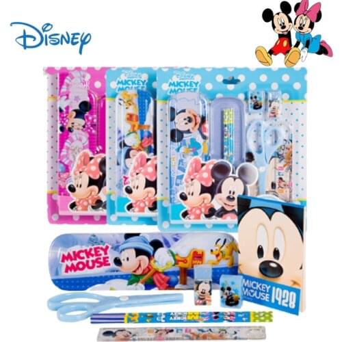 Disney Mickey Mouse Cartoon Childrens Stationery Set Exquisite Cute Pupil Pencil Box Set Boys and Girls School Supplies Gifts