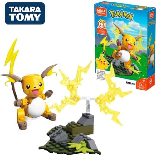 Mega Construx Takara Tomy Raichu Pokemon block RaichChimchar vs Pikachu GCN12 GDW30 Building Blocks Set For Kids Pikachu Blocks