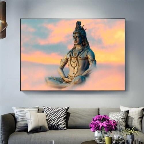 Lord Shiva Wall Art Canvas Paintings Hindu Gods Home Decorative Canvas Art Prints Hinduism Art Pictures For Living Room Cuadros