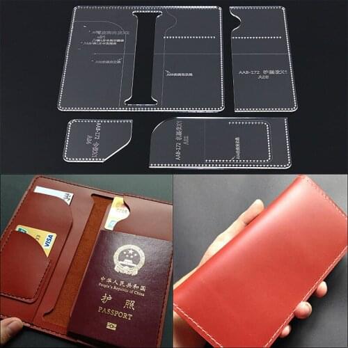 Cut Leather Template Passport Wallet Gift for man Passport Holder Punch Hand Tool Cut leather Knife acrylic Mould