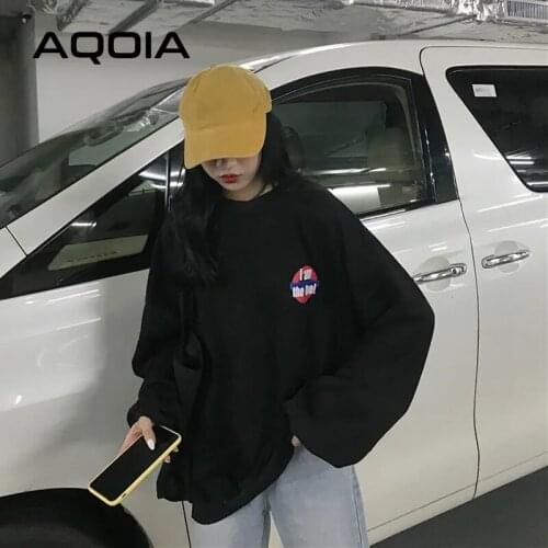 2020 Autumn Streetwear INS Letter Printing Women Sweatshirt Plus Size O Neck Loose Womens Long Hoodies Fashion Female Pullovers