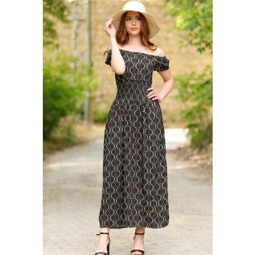 Balloon Sleeve Dress Koyuyeşilçiçekli - 2945.758